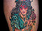 Neo Traditional gypsy woman tattoo tattooed women hot thigh tattoos color 