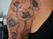 Black grey poppies flowers tattooed women