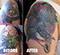 crow cover-up neo traditional cameo color ink colour tattooed women before after