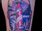 neo traditional lighthouse tattoo thigh tattooed ladies women color tattooed