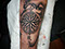 black grey compass and map tattooed men ink africa