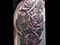 neo traditional dagger and roses tattoo shin tattoos, mens